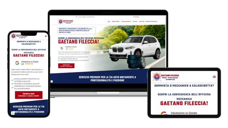 realizzazione sito web meccanico gommista fileccia calascibetta