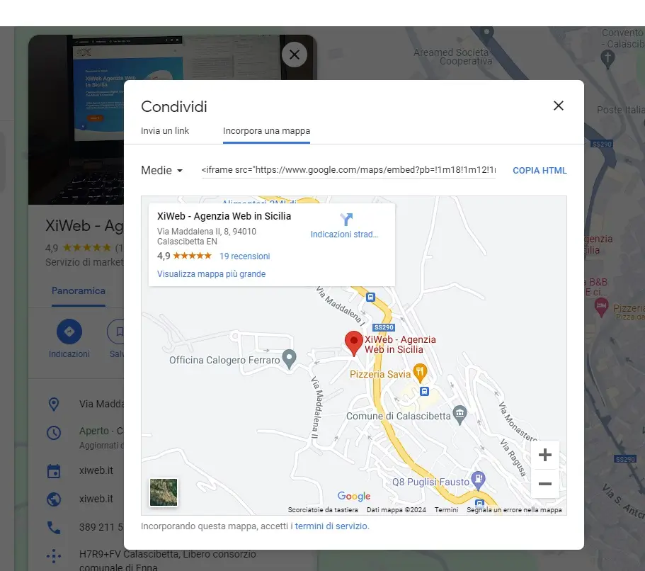 Inserire Google Maps su sito web
